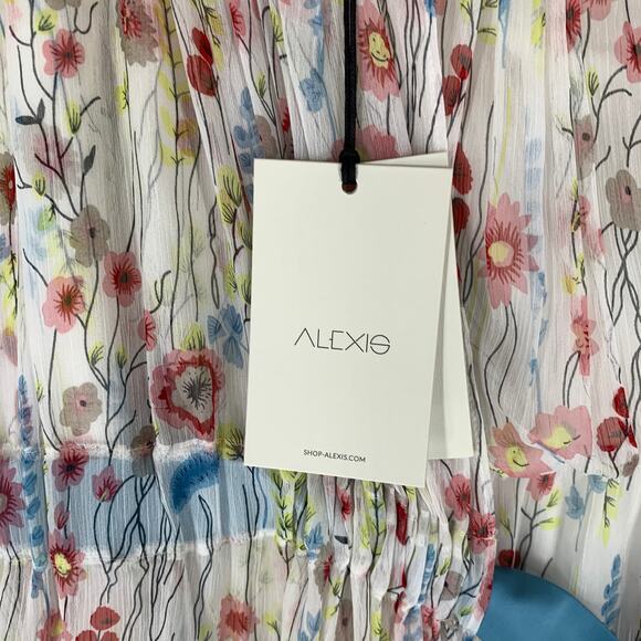 Alexis Floral Maxi Dress with Blue Accents - Picture 6 of 14